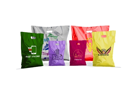 Punched Handle Plastic Biodegradable Bags