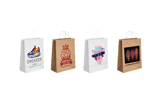 Full Colour Print Twisted Handle Paper Bags